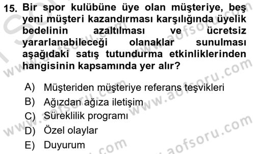 Perakende Yönetimi Dersi 2022 - 2023 Yılı (Final) Dönem Sonu Sınav Soruları 15. Soru