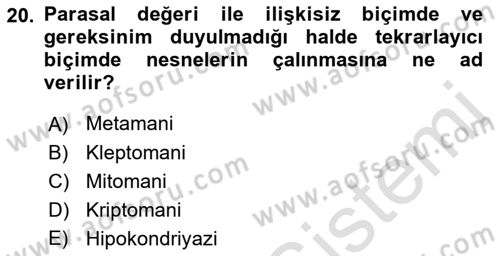 Perakende Yönetimi Dersi 2022 - 2023 Yılı (Final) Dönem Sonu Sınavı 20. Soru