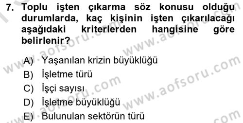 Perakende Yönetimi Dersi 2022 - 2023 Yılı (Final) Dönem Sonu Sınav Soruları 7. Soru