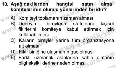 Perakendecilikte Ürün Yönetimi Dersi 2012 - 2013 Yılı (Vize) Ara Sınav Soruları 10. Soru