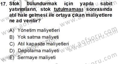 Perakendecilikte Ürün Yönetimi Dersi 2013 - 2014 Yılı Tek Ders Sınav Soruları 17. Soru