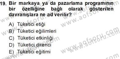 Perakendecilikte Ürün Yönetimi Dersi 2014 - 2015 Yılı (Vize) Ara Sınavı 19. Soru