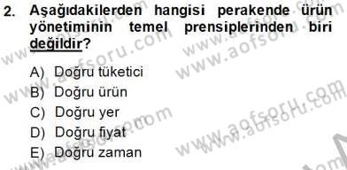 Perakendecilikte Ürün Yönetimi Dersi 2014 - 2015 Yılı (Vize) Ara Sınavı 2. Soru