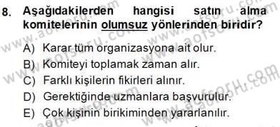 Perakendecilikte Ürün Yönetimi Dersi 2014 - 2015 Yılı (Vize) Ara Sınavı 8. Soru