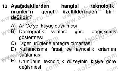 Teknoloji Perakendeciliği Dersi 2012 - 2013 Yılı (Vize) Ara Sınav Soruları 10. Soru