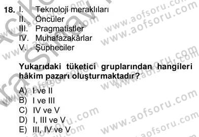 Teknoloji Perakendeciliği Dersi 2012 - 2013 Yılı (Vize) Ara Sınav Soruları 18. Soru