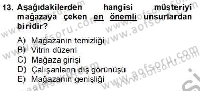 Teknoloji Perakendeciliği Dersi 2012 - 2013 Yılı (Final) Dönem Sonu Sınav Soruları 13. Soru