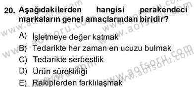 Teknoloji Perakendeciliği Dersi 2013 - 2014 Yılı (Vize) Ara Sınav Soruları 20. Soru