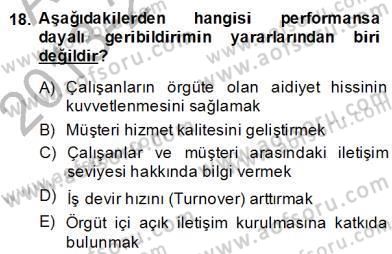 Teknoloji Perakendeciliği Dersi 2013 - 2014 Yılı (Final) Dönem Sonu Sınav Soruları 18. Soru