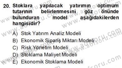 Teknoloji Perakendeciliği Dersi 2013 - 2014 Yılı (Final) Dönem Sonu Sınav Soruları 20. Soru