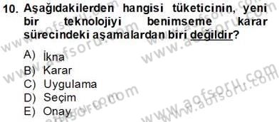 Teknoloji Perakendeciliği Dersi 2013 - 2014 Yılı Tek Ders Sınav Soruları 10. Soru