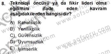 Teknoloji Perakendeciliği Dersi 2013 - 2014 Yılı Tek Ders Sınav Soruları 8. Soru