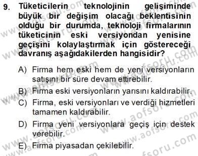 Teknoloji Perakendeciliği Dersi 2013 - 2014 Yılı Tek Ders Sınav Soruları 9. Soru