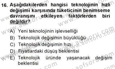 Teknoloji Perakendeciliği Dersi 2014 - 2015 Yılı (Vize) Ara Sınav Soruları 16. Soru