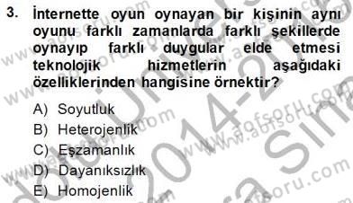 Teknoloji Perakendeciliği Dersi 2014 - 2015 Yılı (Vize) Ara Sınav Soruları 3. Soru