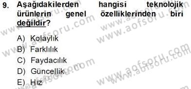 Teknoloji Perakendeciliği Dersi 2014 - 2015 Yılı (Vize) Ara Sınav Soruları 9. Soru