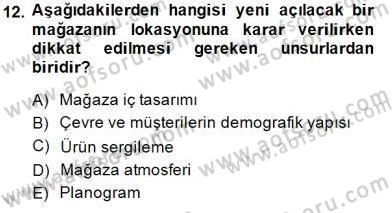 Teknoloji Perakendeciliği Dersi 2014 - 2015 Yılı (Final) Dönem Sonu Sınav Soruları 12. Soru