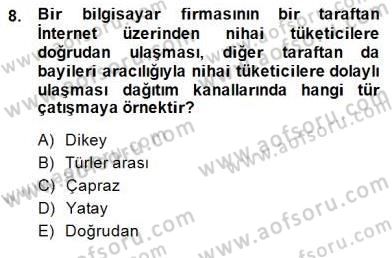 Teknoloji Perakendeciliği Dersi 2014 - 2015 Yılı (Final) Dönem Sonu Sınav Soruları 8. Soru