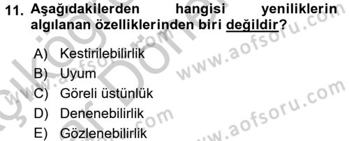 Teknoloji Perakendeciliği Dersi 2016 - 2017 Yılı (Vize) Ara Sınav Soruları 11. Soru