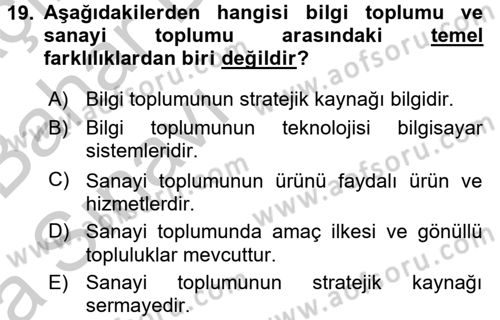 Teknoloji Perakendeciliği Dersi 2016 - 2017 Yılı (Vize) Ara Sınav Soruları 19. Soru