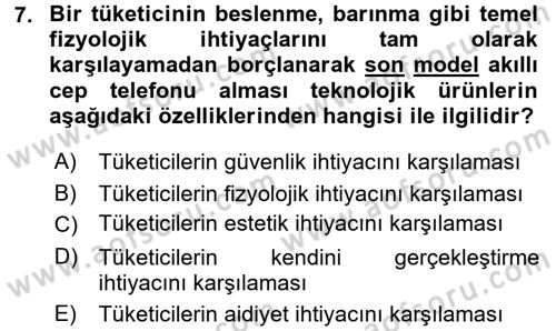 Teknoloji Perakendeciliği Dersi 2016 - 2017 Yılı (Vize) Ara Sınav Soruları 7. Soru
