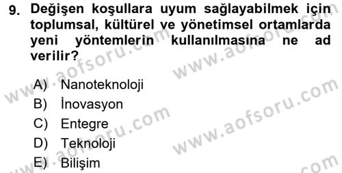 Teknoloji Perakendeciliği Dersi 2016 - 2017 Yılı (Vize) Ara Sınav Soruları 9. Soru