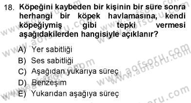 Psikolojiye Giriş Dersi 2012 - 2013 Yılı (Vize) Ara Sınav Soruları 18. Soru
