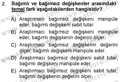 Psikolojiye Giriş Dersi 2012 - 2013 Yılı (Final) Dönem Sonu Sınav Soruları 2. Soru