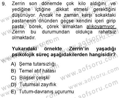 Psikolojiye Giriş Dersi 2012 - 2013 Yılı (Final) Dönem Sonu Sınav Soruları 9. Soru