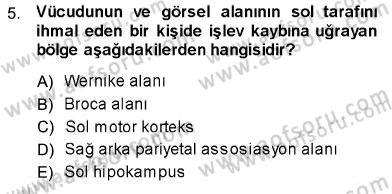 Psikolojiye Giriş Dersi 2013 - 2014 Yılı (Final) Dönem Sonu Sınav Soruları 5. Soru