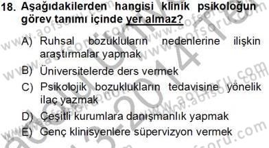 Psikolojiye Giriş Dersi 2013 - 2014 Yılı Tek Ders Sınav Soruları 18. Soru
