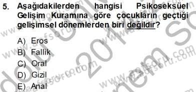 Psikolojiye Giriş Dersi 2014 - 2015 Yılı (Final) Dönem Sonu Sınav Soruları 5. Soru