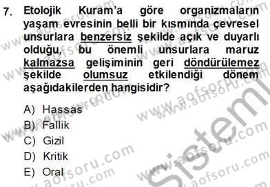 Psikolojiye Giriş Dersi 2014 - 2015 Yılı (Final) Dönem Sonu Sınav Soruları 7. Soru