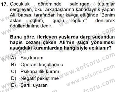Psikolojiye Giriş Dersi 2015 - 2016 Yılı (Final) Dönem Sonu Sınav Soruları 17. Soru