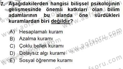Psikolojiye Giriş Dersi 2015 - 2016 Yılı (Final) Dönem Sonu Sınav Soruları 7. Soru