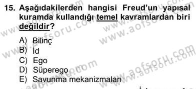 Eğitim Psikolojisi Dersi 2012 - 2013 Yılı (Vize) Ara Sınav Soruları 15. Soru