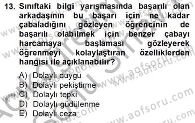 Eğitim Psikolojisi Dersi 2012 - 2013 Yılı (Final) Dönem Sonu Sınav Soruları 13. Soru