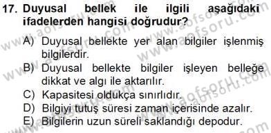 Eğitim Psikolojisi Dersi 2012 - 2013 Yılı (Final) Dönem Sonu Sınav Soruları 17. Soru