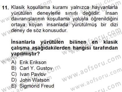 Eğitim Psikolojisi Dersi 2013 - 2014 Yılı (Final) Dönem Sonu Sınav Soruları 11. Soru