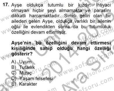 Eğitim Psikolojisi Dersi 2014 - 2015 Yılı (Vize) Ara Sınav Soruları 17. Soru