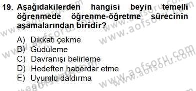 Eğitim Psikolojisi Dersi 2014 - 2015 Yılı (Final) Dönem Sonu Sınav Soruları 19. Soru