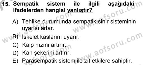 Psikoloji Dersi 2012 - 2013 Yılı (Vize) Ara Sınav Soruları 15. Soru