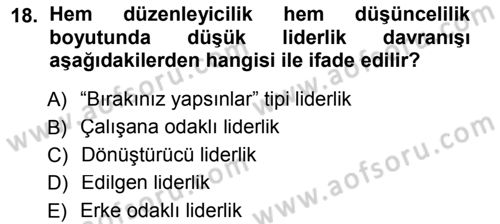 Psikoloji Dersi 2013 - 2014 Yılı Tek Ders Sınav Soruları 18. Soru