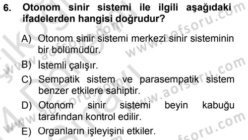 Psikoloji Dersi 2013 - 2014 Yılı Tek Ders Sınav Soruları 6. Soru