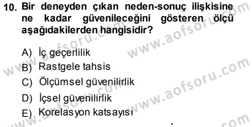 Psikoloji Dersi 2014 - 2015 Yılı (Vize) Ara Sınav Soruları 10. Soru