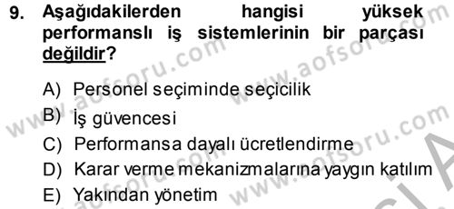 Psikoloji Dersi 2014 - 2015 Yılı (Final) Dönem Sonu Sınav Soruları 9. Soru