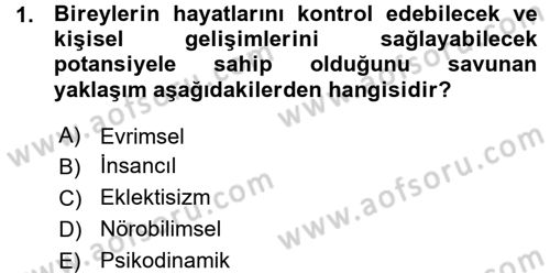 Psikoloji Dersi 2015 - 2016 Yılı (Vize) Ara Sınav Soruları 1. Soru