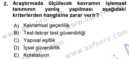 Psikoloji Dersi 2015 - 2016 Yılı (Vize) Ara Sınav Soruları 2. Soru