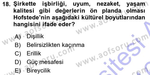 Psikoloji Dersi 2015 - 2016 Yılı (Final) Dönem Sonu Sınav Soruları 18. Soru