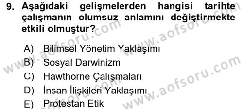 Psikoloji Dersi 2015 - 2016 Yılı (Final) Dönem Sonu Sınav Soruları 9. Soru